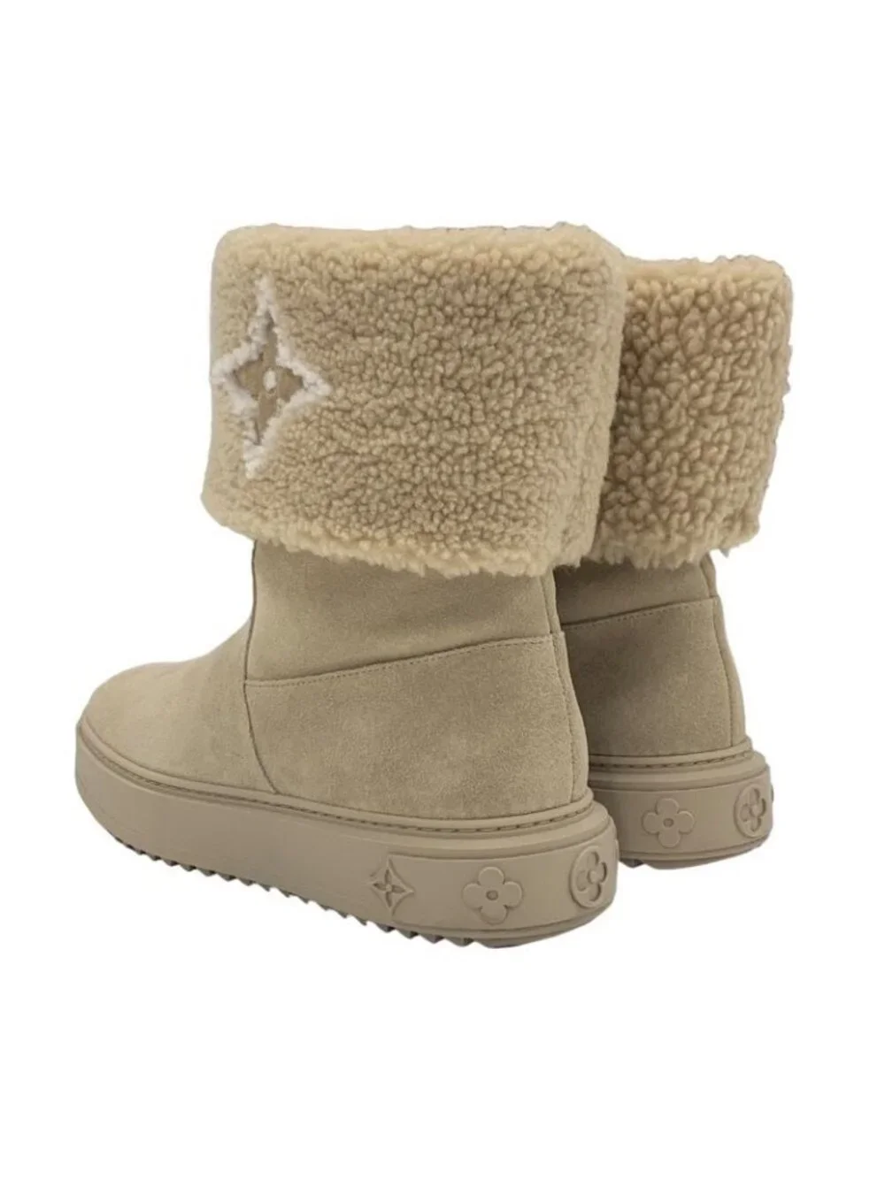 Louis Vuitton Snowdrop Line Monogram Boots Short Mouton Folded - Picture 4 of 10